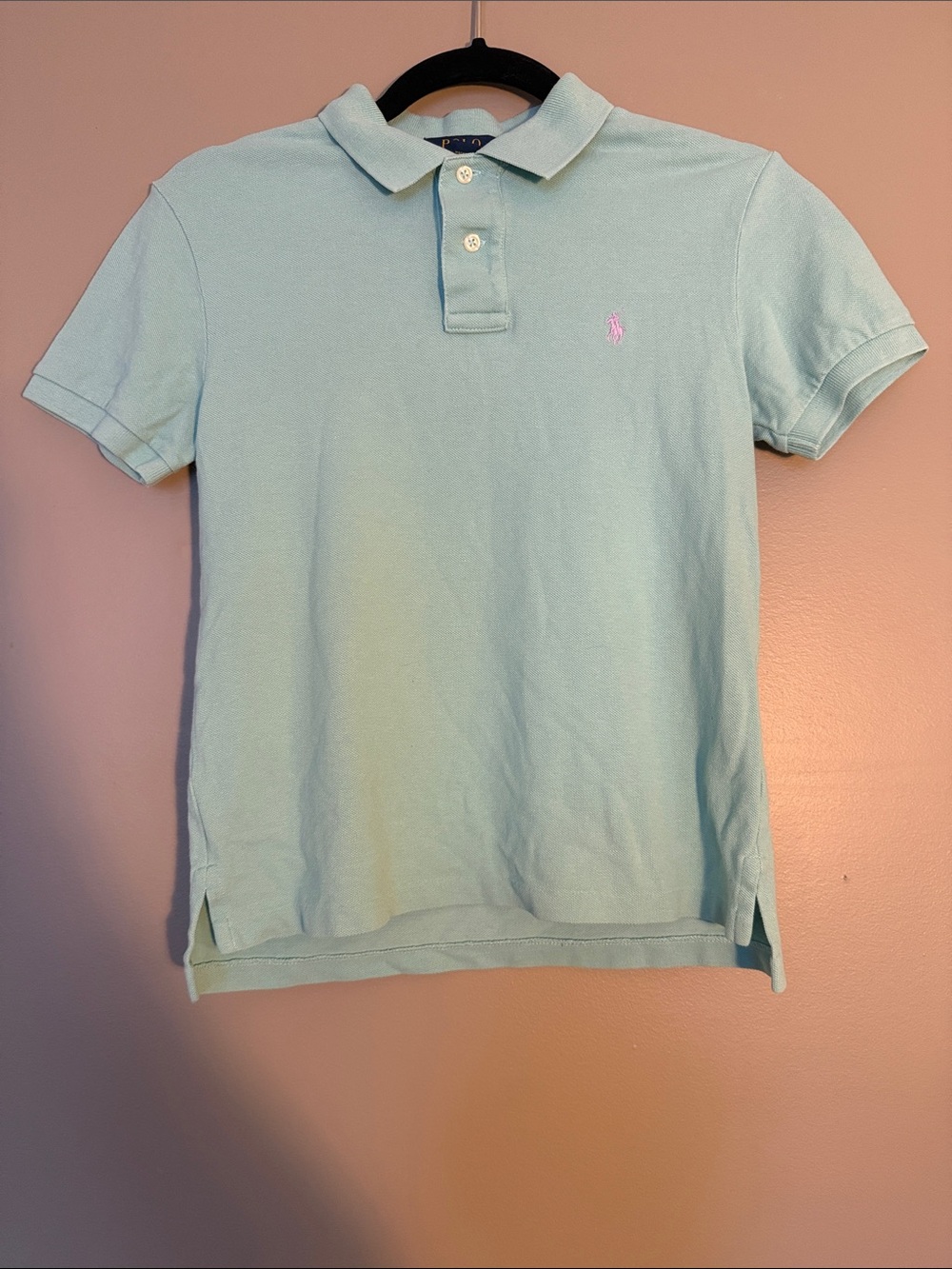 Ralph Lauren Kids Light Mint Green Polo with Classic logo, Boys Size 10-12
